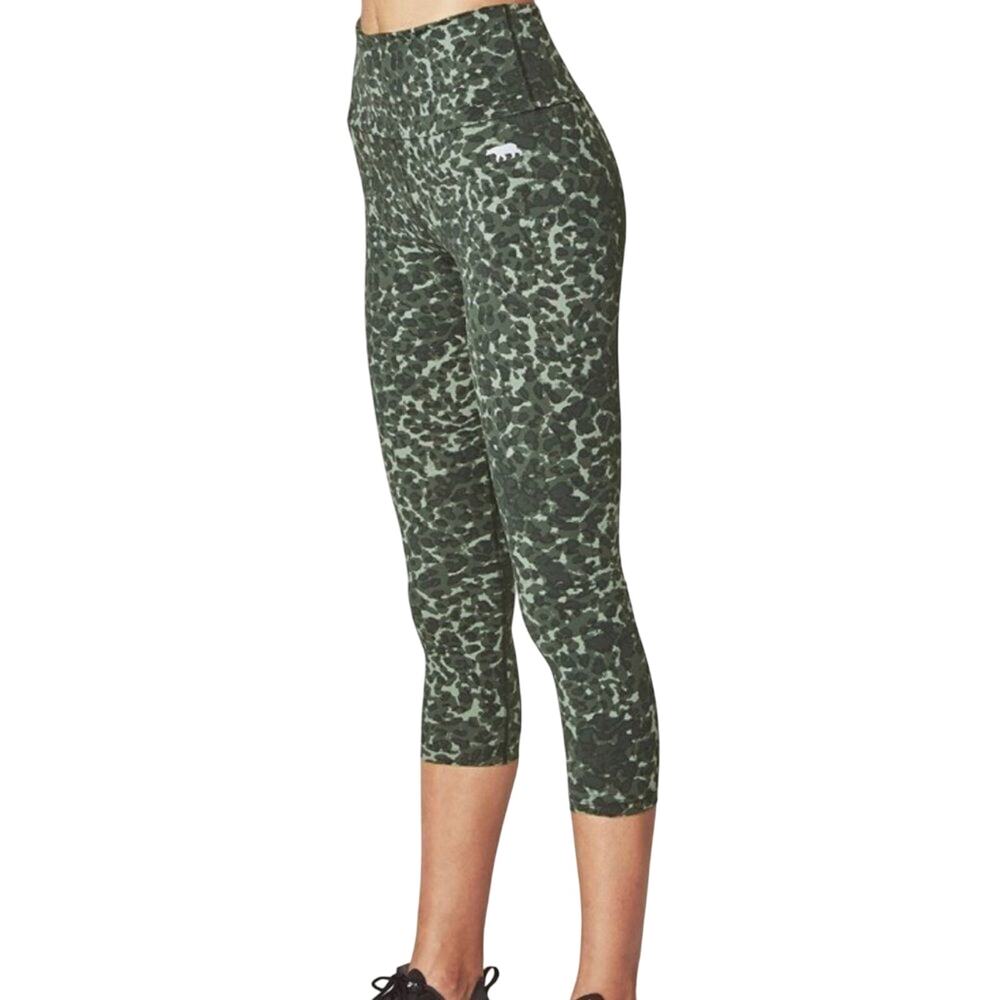 Running Bare Women S Camo Leggings Ankle Length Workout Green Camouflage